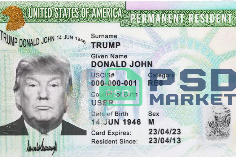 United States Green Card Template