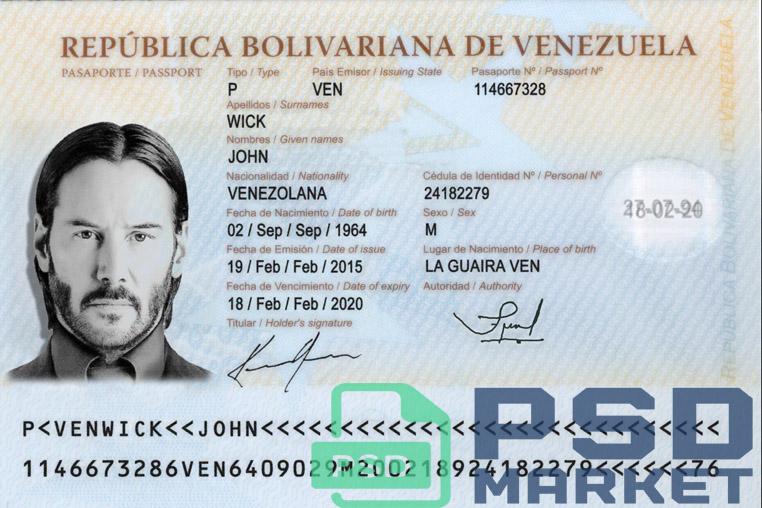 Venezuela Passport Template 2011