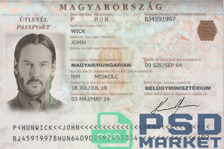 Hungary Passport Template 2012