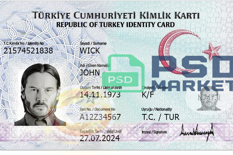 Turkey ID Card Template