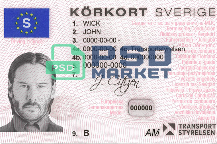 Best Sweden Driver License Editable