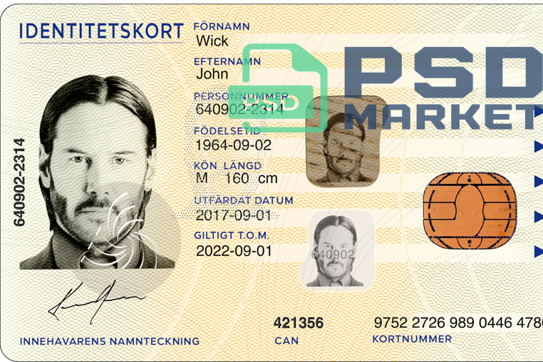 Sweden ID Card Template 2017