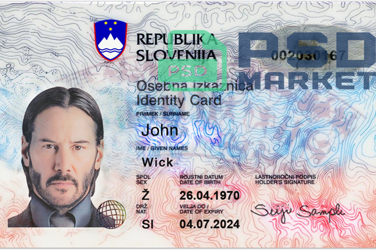 Slovenia ID Card Template 2011