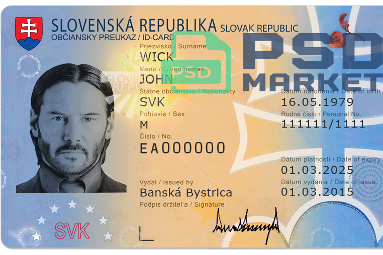 Slovakia ID Card Template