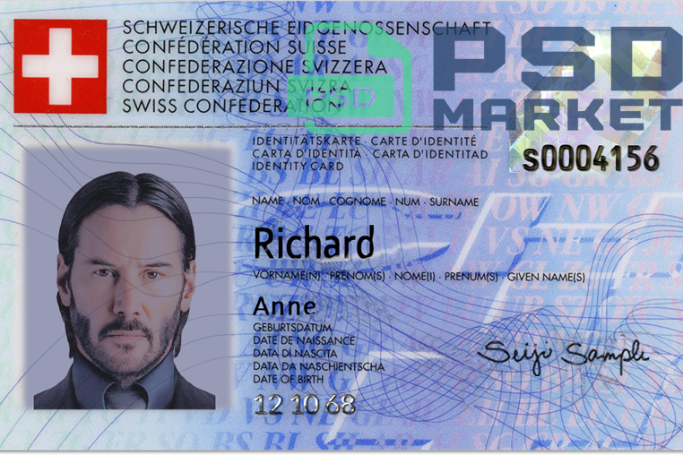 Switzerland ID Card Template 2005