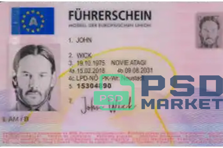 Austria Driver License Template 2014