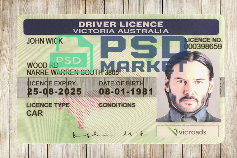 Australia (Victoria) Driver License New Template