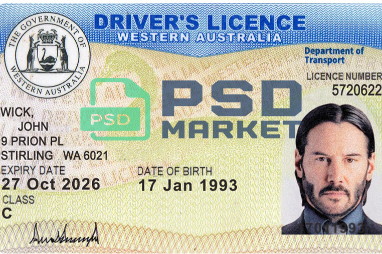 Australia (Western Australia) Driver License New Template