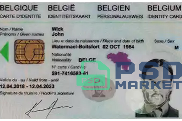 Belgium ID Card Template 2015