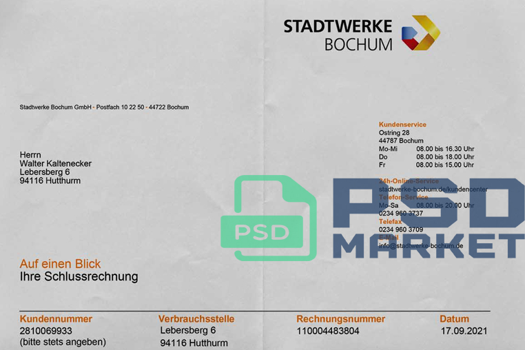 Germany Stadtwerke Utility Bill