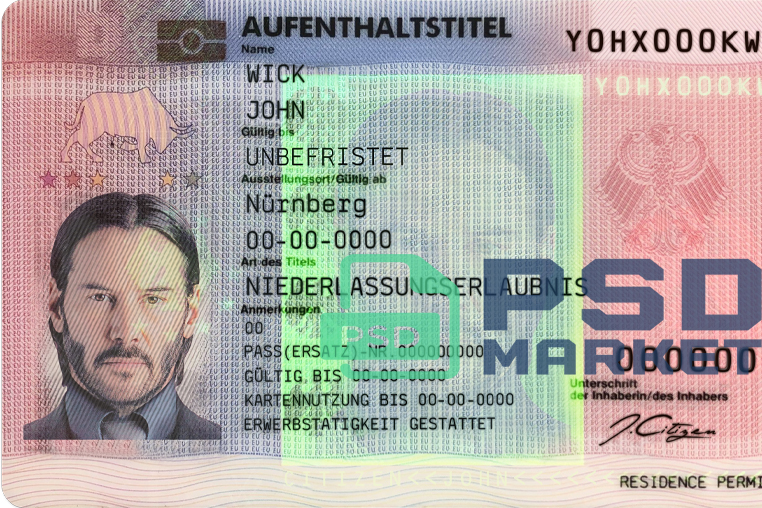 Germany Resident Card Template