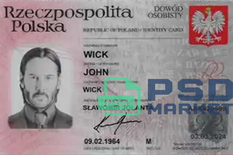 Poland ID Card Template 2001