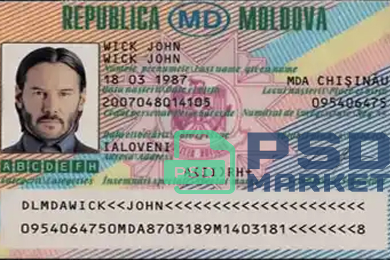 Moldova Driver License Template 1995