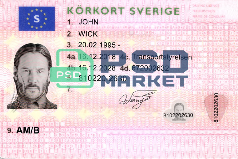 Sweden Driver License Template 2013