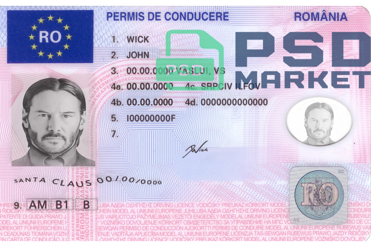 Romania Driver License Template 2013