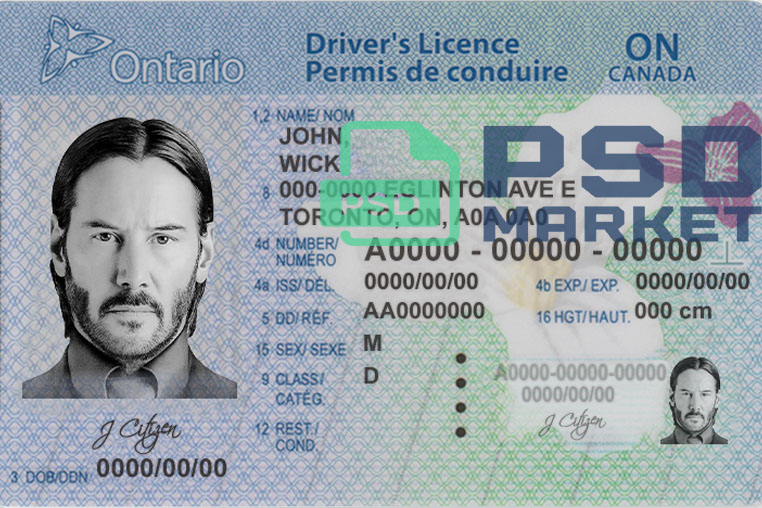 Canada Driver License Template