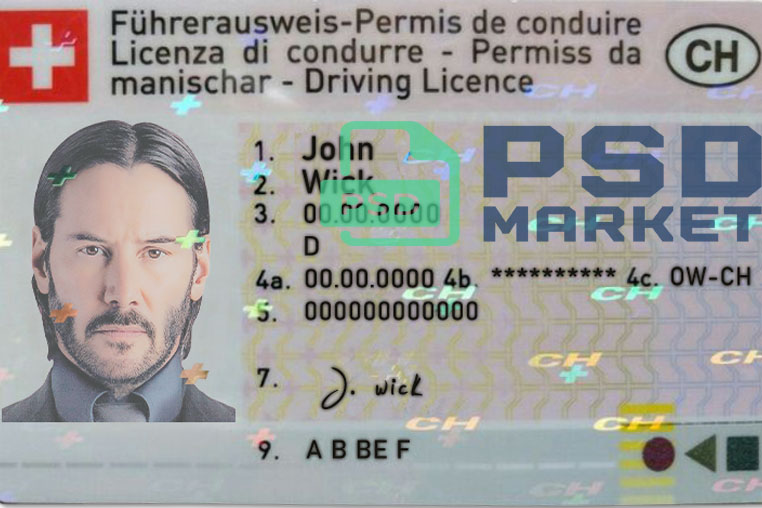 Switzerland Driver License Template