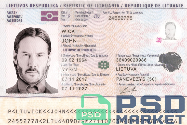 Lithuania Passport Template 2011