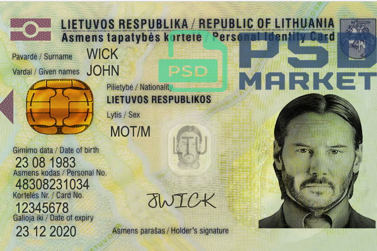 Lithuania ID Card Template 2012