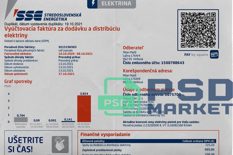 Slovakia SSE Utility Bill Template