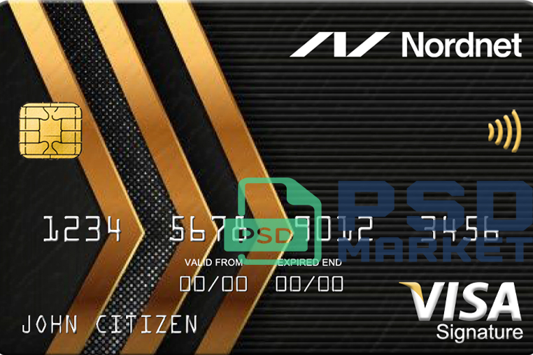 Sweden Nordnet AB Bank Credit Card Template