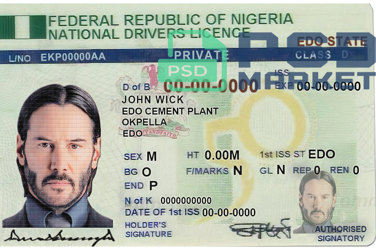 Nigeria Driver License Template