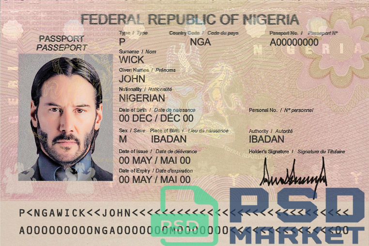 Nigeria Passport Template