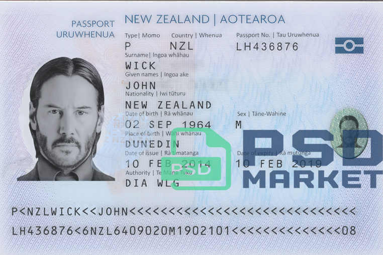 New Zealand Passport Template 2009