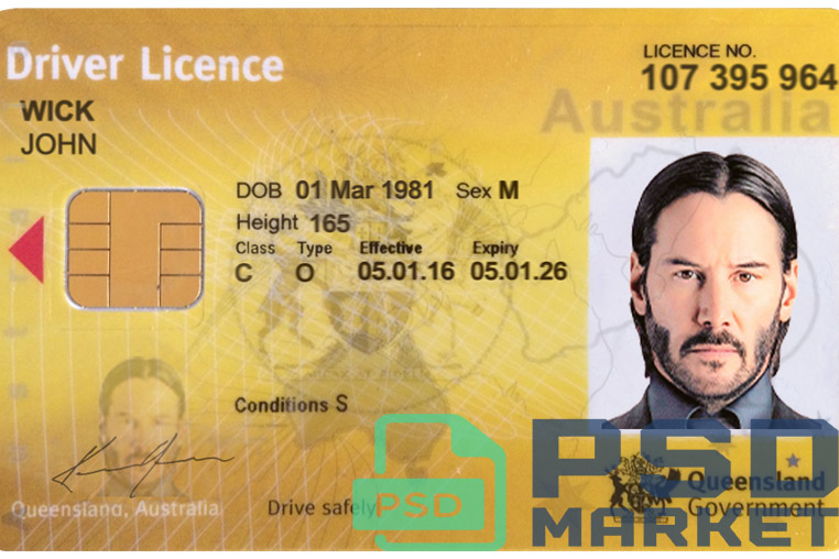 Australia (Queensland) Driver License New Template