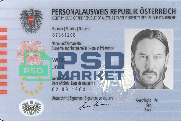 Austria ID Card Template 2010