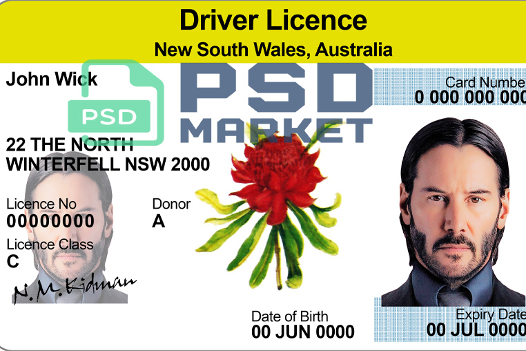 Australia (New South Wales) Driver License New Template