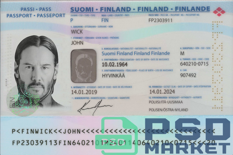 Finland Passport Template 2017