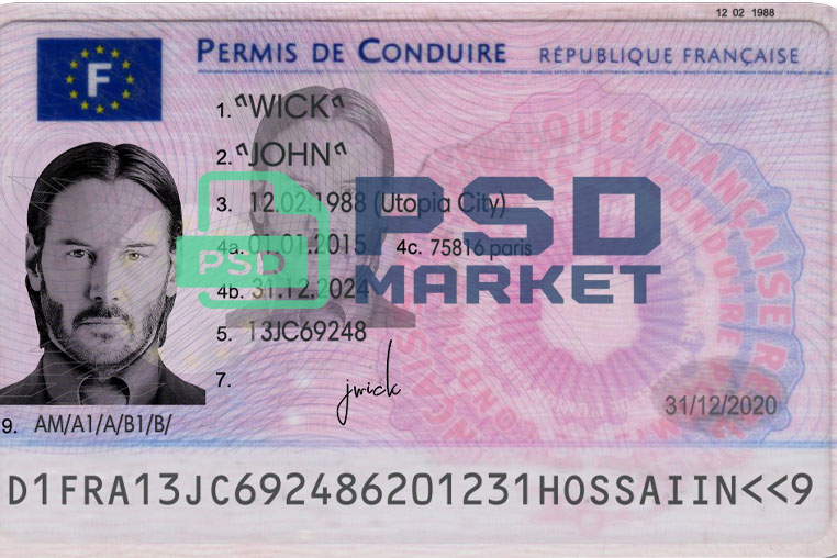 France Driver License Template 2015