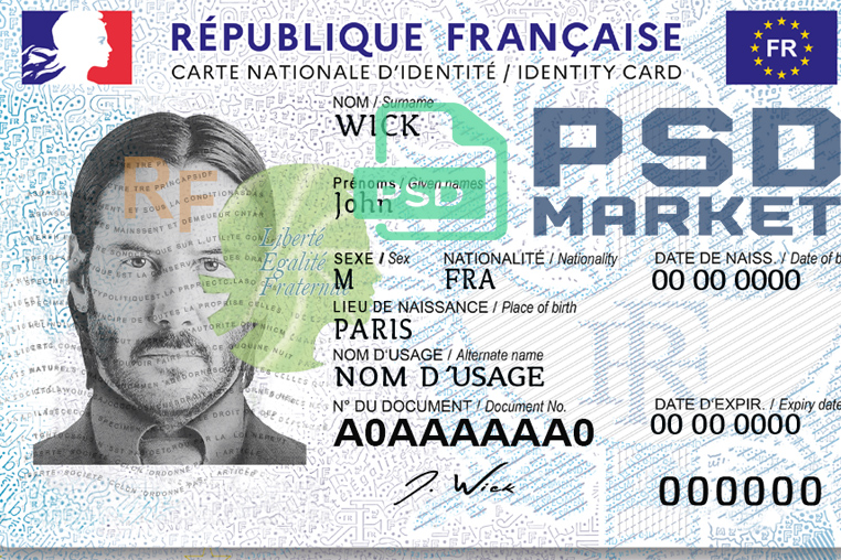 France ID Card Template