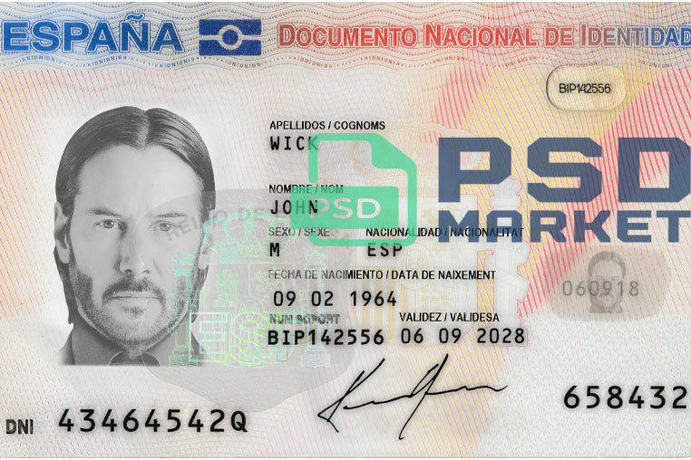 Spain ID Card Template 2015