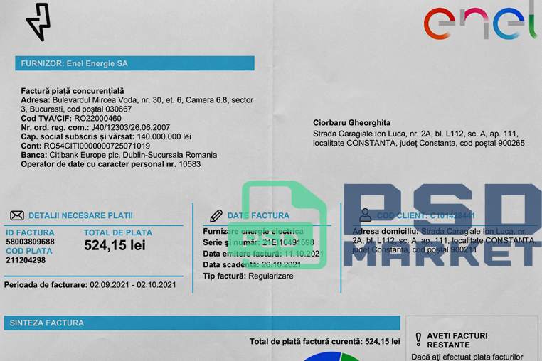 Romania Enel Utility Bill