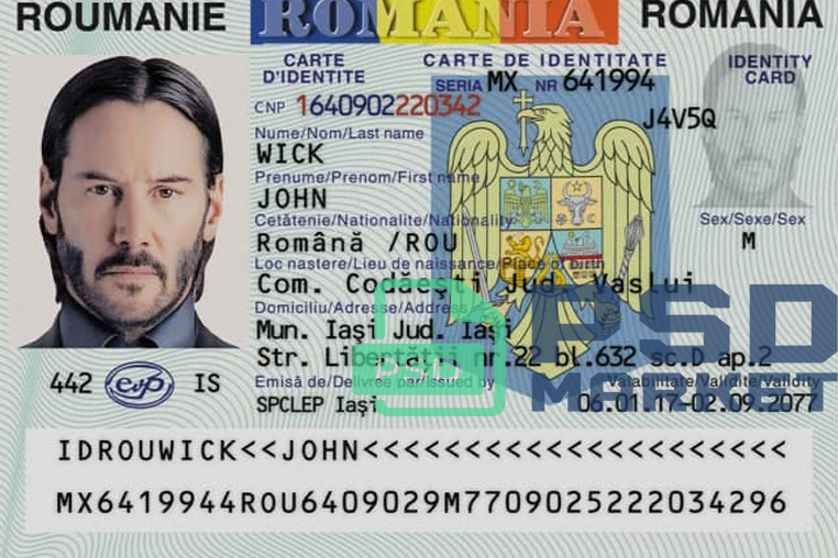 Romania ID Card Template 2009