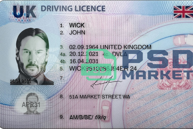 United Kingdom Driver License Template 2023