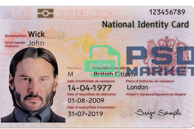 United Kingdom ID Card Template