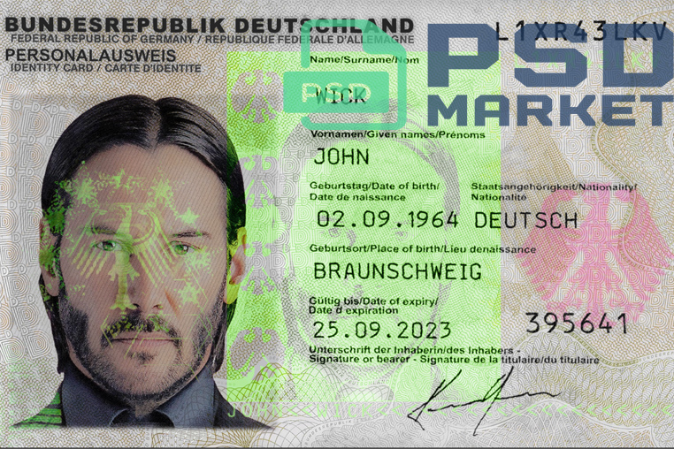 Germany ID Card Template 2010