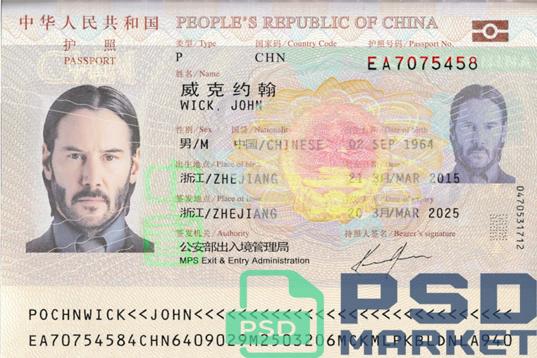 China Passport Template 2013