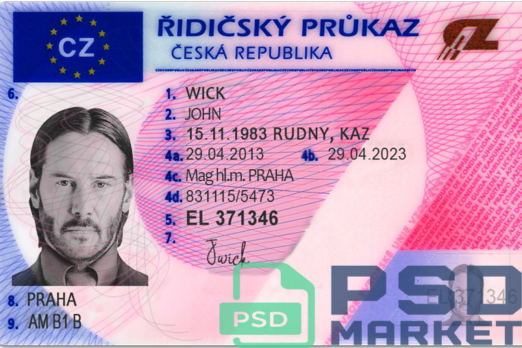 Czech Republic Driver License Template