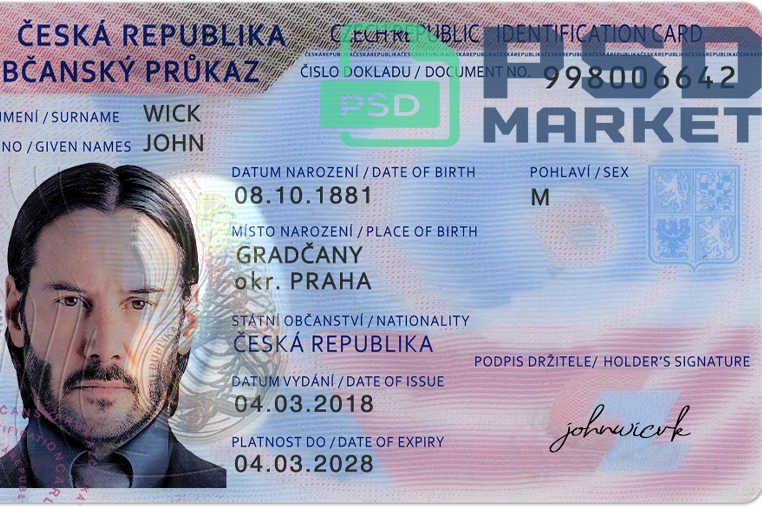 Czech Republic ID Card Template