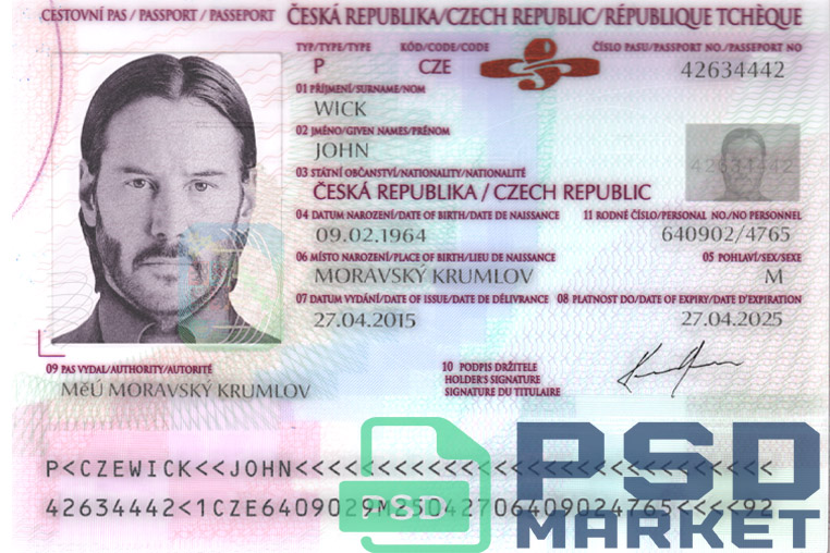 Czech Republic Passport Template 2006