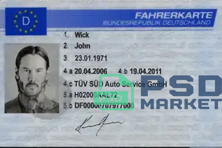 Germany Driver Card (Fahrerkarte) Template 2006