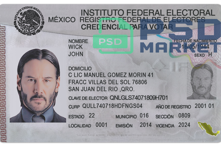 Mexico ID Card Template