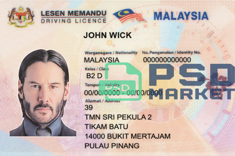 Malaysia Driver License Template