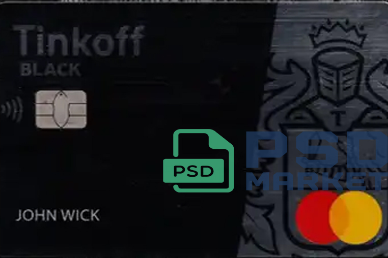 Russia Tinkoff Black Credit Card Template