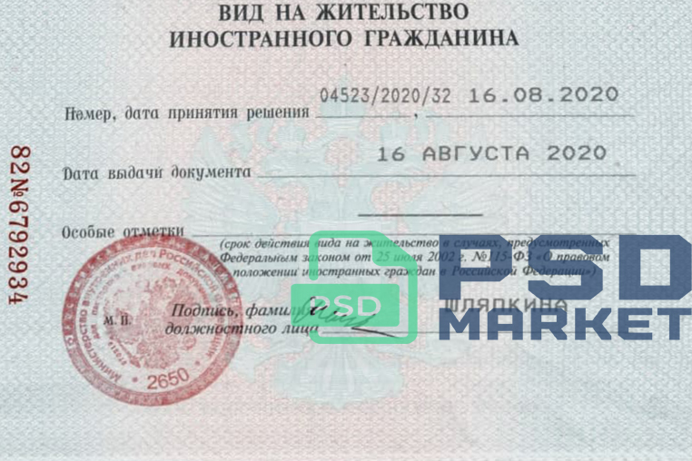 Russia Residence Permit Template