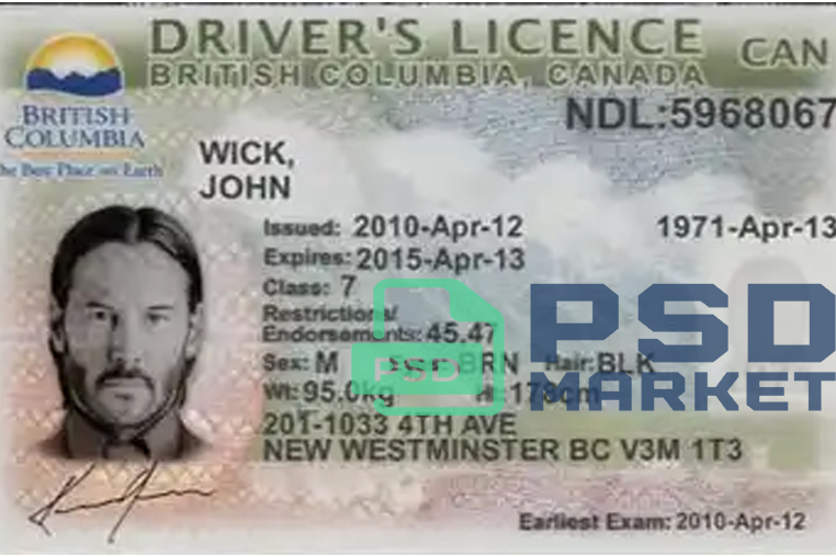 United States (British Columbia) Driver License